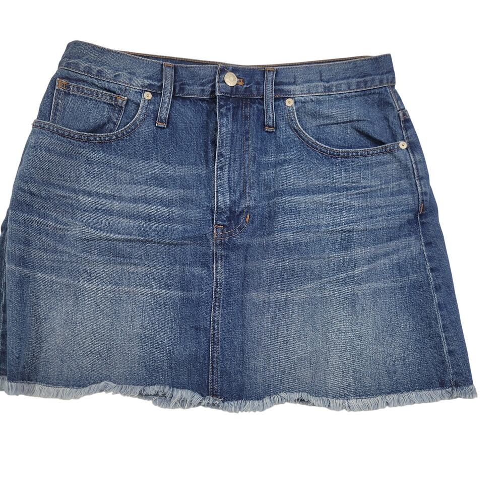 NWT Madewell Mini Denim Jean Skirt Raw Hem Size 30 11923-0120 - Picture 2 of 6